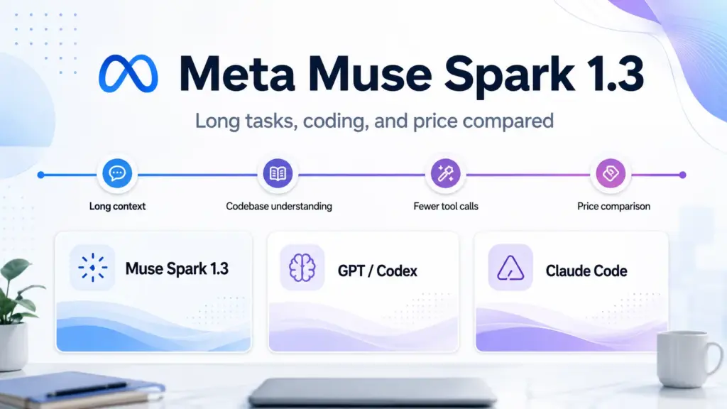 Image comparing Meta Muse Spark 1.3 coding performance and price against GPT and Claude